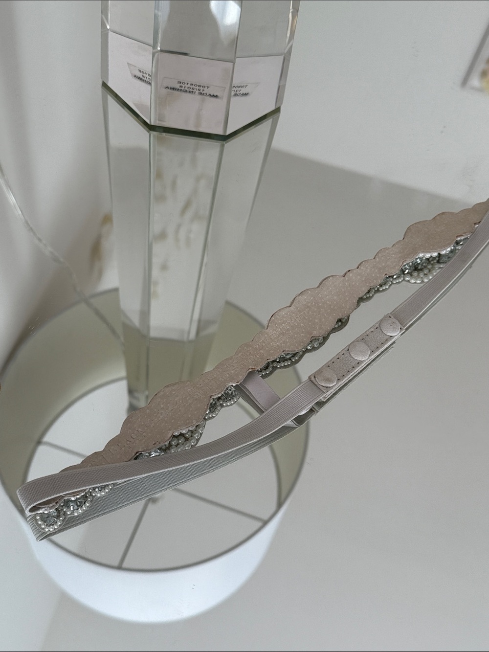 White House Black Market Crystal Rhinestone Bridal Belt Sash in Silver Small - Picture 3 of 7